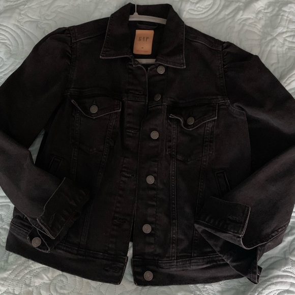 Gap puff sleeve Black Denim Jacket - Picture 2 of 3
